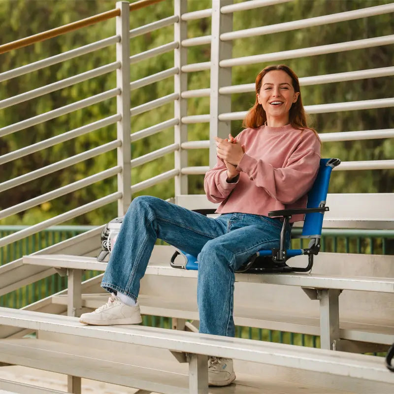 Bleacher-Friendly Big Comfort Stadium Chair with Armrests - Choice 465 - Bleacher-Friendly Stadium Chair with Back Support Detail