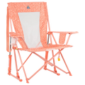 Luxury Camp Comfort Pro Rocker - Choice 375 - Freestyle Rocker Portable Outdoor Folding Chair - Coral Garden