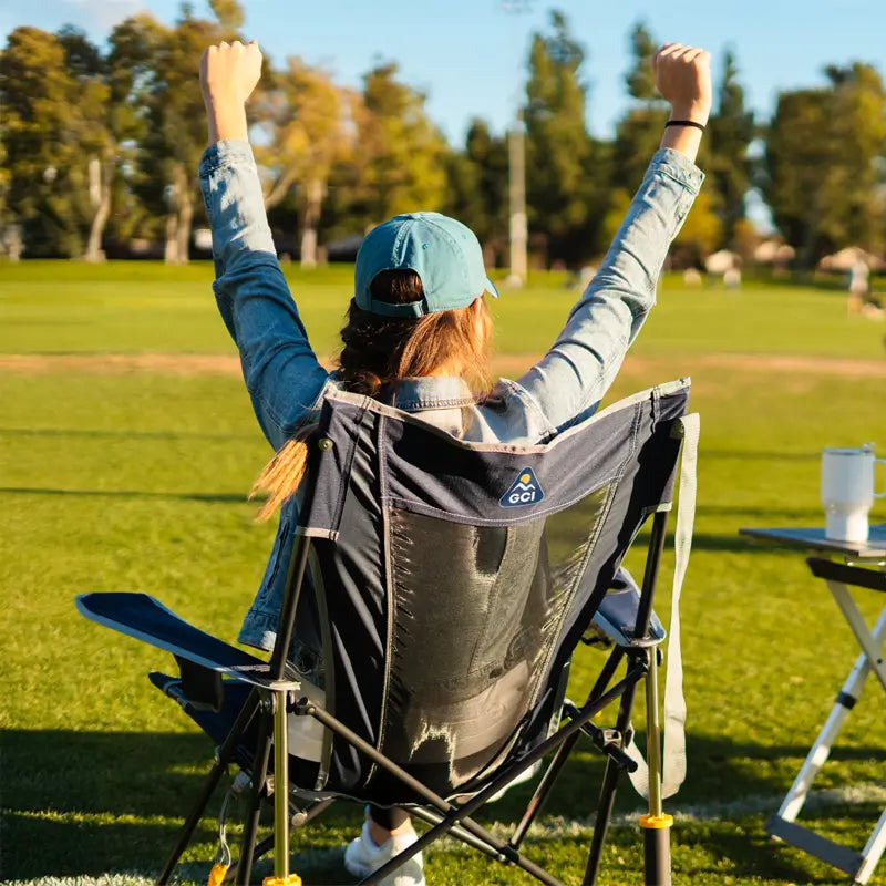 Luxury Camp Comfort Pro Rocker - Choice 375 - Freestyle Rocker Portable Outdoor Folding Chair Detail