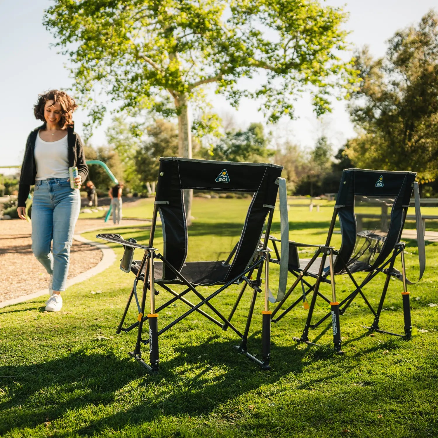 Luxury Camp Comfort Pro Rocker - Choice 375 - Freestyle Rocker Portable Outdoor Folding Chair Detail