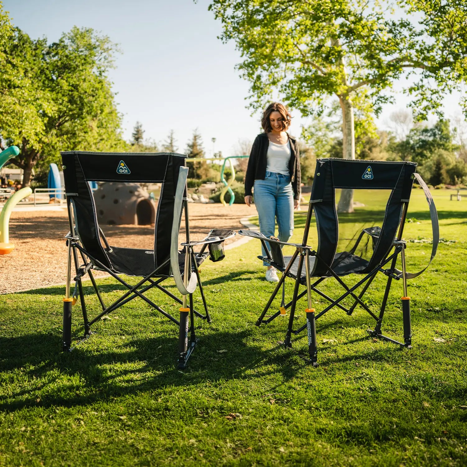 Luxury Camp Comfort Pro Rocker - Choice 375 - Freestyle Rocker Portable Outdoor Folding Chair Detail
