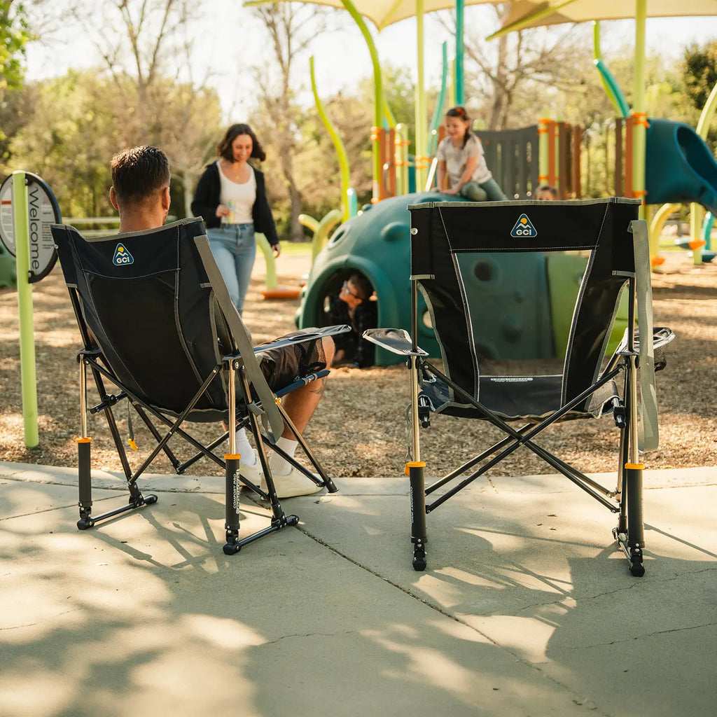 Luxury Camp Comfort Pro Rocker - Choice 375 - Freestyle Rocker Portable Outdoor Folding Chair Detail