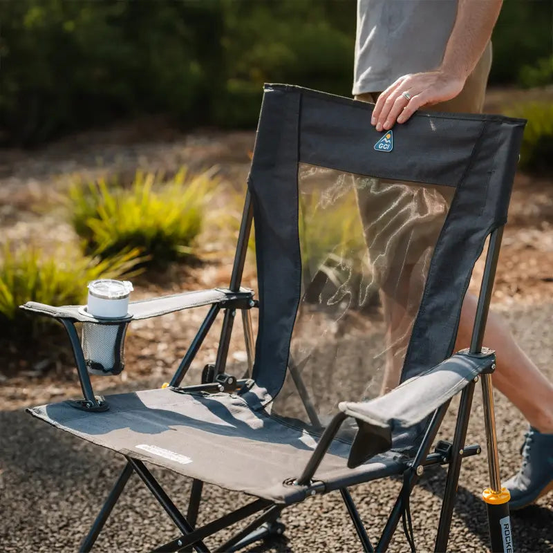 Heavy-Duty Freestyle Comfort Pro Rocker XL - Choice 107 - Heavy-Duty Kickback Rocker with Beverage Holder Detail
