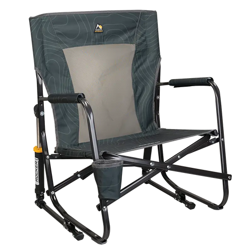 Heavy-Duty Freestyle FirePit Rocker - Choice 737 - RoadTrip Rocker Smooth Motion Camp Chair - Hunter Topo