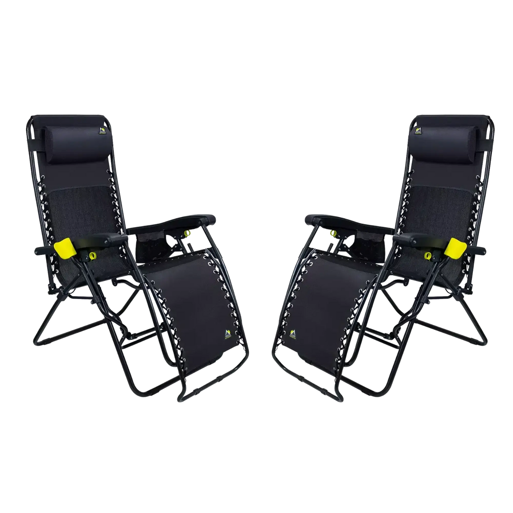Sand-Friendly Freeform Zero Gravity Lounger Bundle - Choice 507 - Rust-Resistant Aluminum Sand-Friendly Lounge Chair - Black