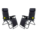 Sand-Friendly Freeform Zero Gravity Lounger Bundle - Choice 507 - Rust-Resistant Aluminum Sand-Friendly Lounge Chair - Black