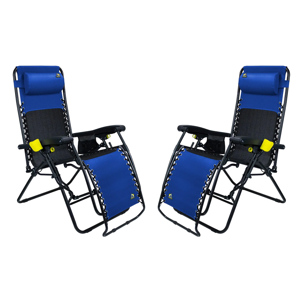 Sand-Friendly Freeform Zero Gravity Lounger Bundle - Choice 507 - Rust-Resistant Aluminum Sand-Friendly Lounge Chair - Royal Blue