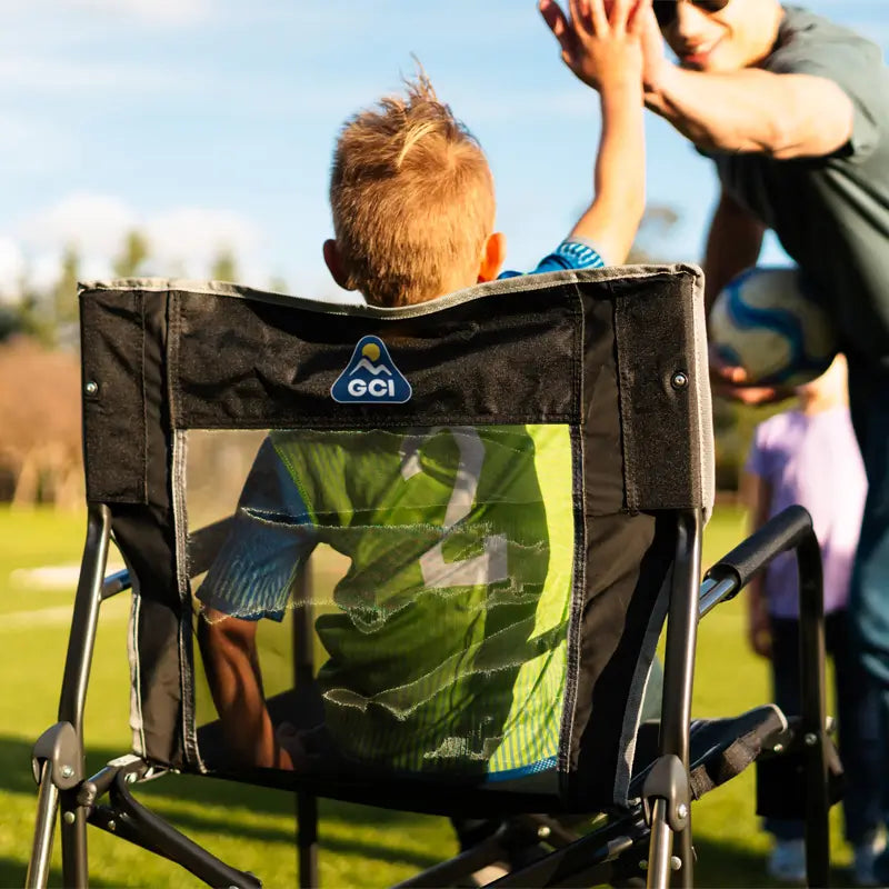 Luxury Camp Freestyle Rocker - Choice 711 - Heavy-Duty Kickback Rocker with Beverage Holder Detail