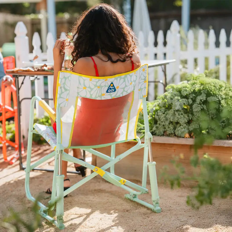 Luxury Camp Freestyle Rocker - Choice 711 - Heavy-Duty Kickback Rocker with Beverage Holder Detail