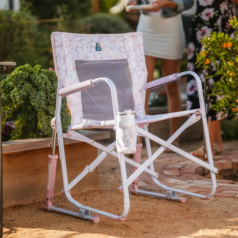 Luxury Camp Freestyle Rocker - Choice 711 - Heavy-Duty Kickback Rocker with Beverage Holder Detail