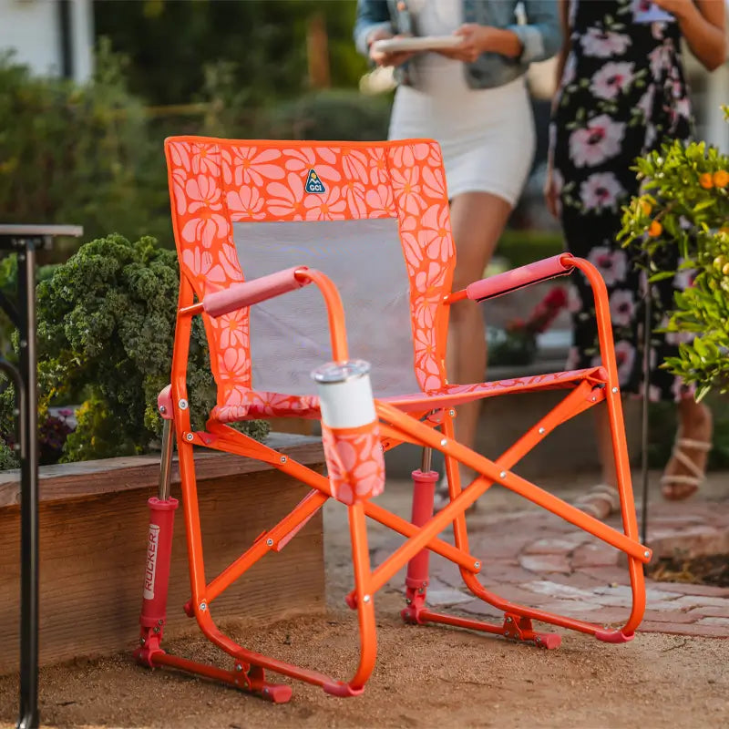 Luxury Camp Freestyle Rocker - Choice 711 - Heavy-Duty Kickback Rocker with Beverage Holder Detail