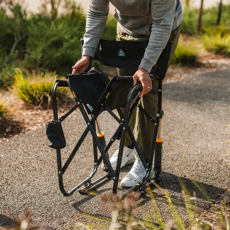 Patented Spring-Action Freestyle Rocker Elite - Choice 460 - Freestyle Rocker Portable Outdoor Folding Chair Detail