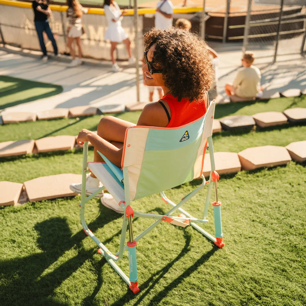 Luxury Camp Freestyle Rocker - Choice 711 - Heavy-Duty Kickback Rocker with Beverage Holder Detail