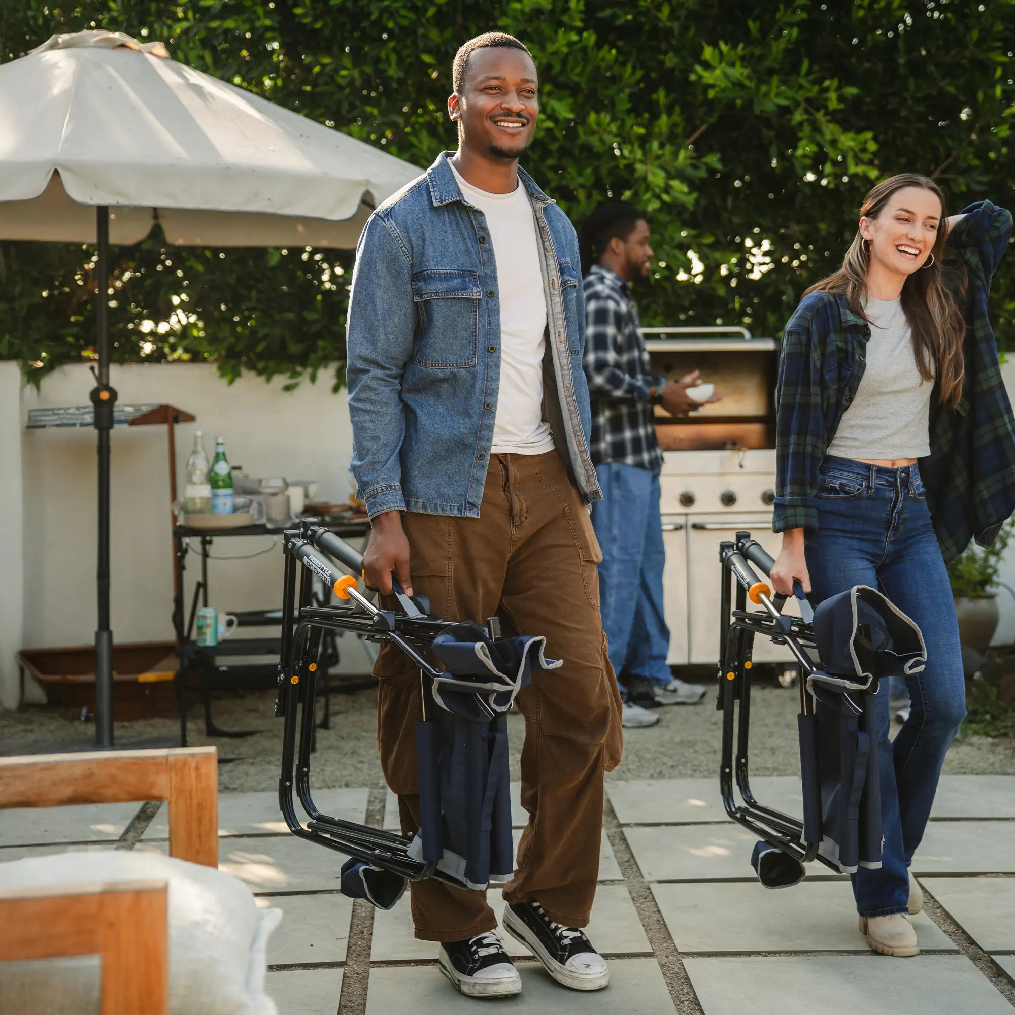 Luxury Camp Freestyle Rocker - Choice 711 - Heavy-Duty Kickback Rocker with Beverage Holder Detail