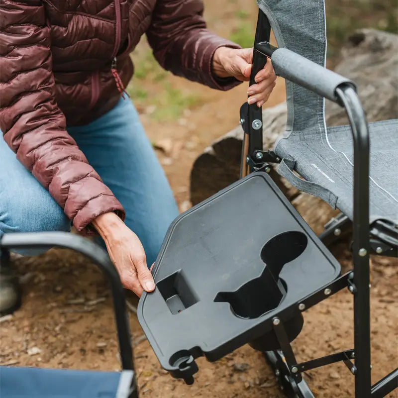 Luxury Camp Freestyle Rocker with Side Table - Choice 853 - Freestyle Rocker Portable Outdoor Folding Chair Detail