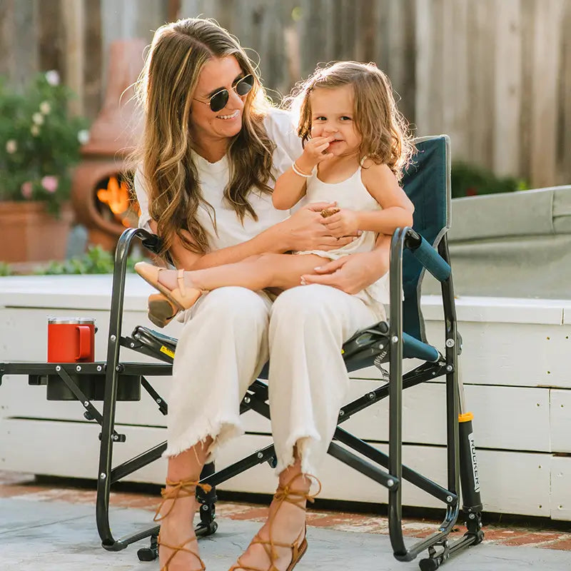 Luxury Camp Freestyle Rocker with Side Table - Choice 853 - Freestyle Rocker Portable Outdoor Folding Chair Detail