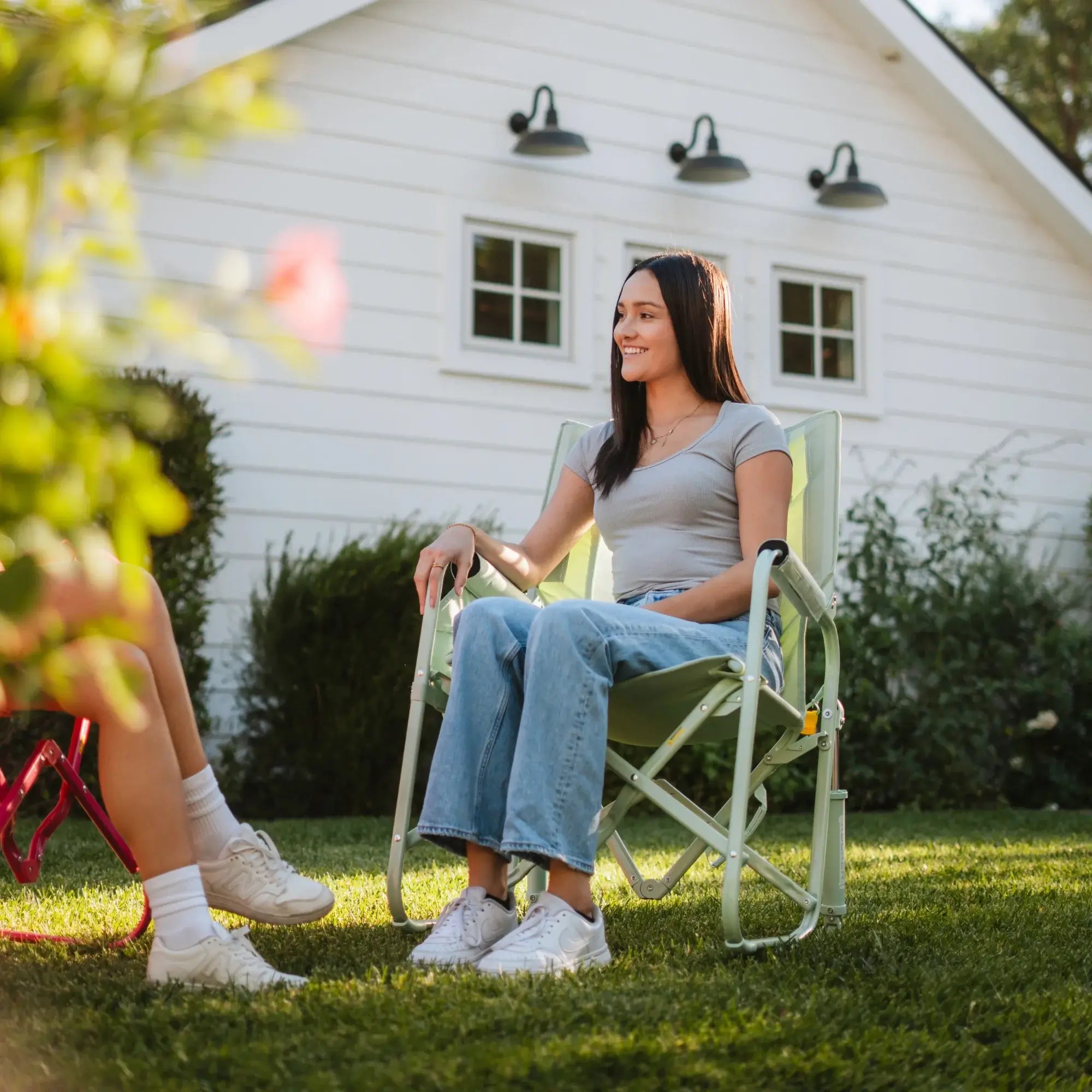 Premium All-Weather Stowaway Rocker - Choice 794 - Patented Spring-Action Rocking Chair for Camping Detail