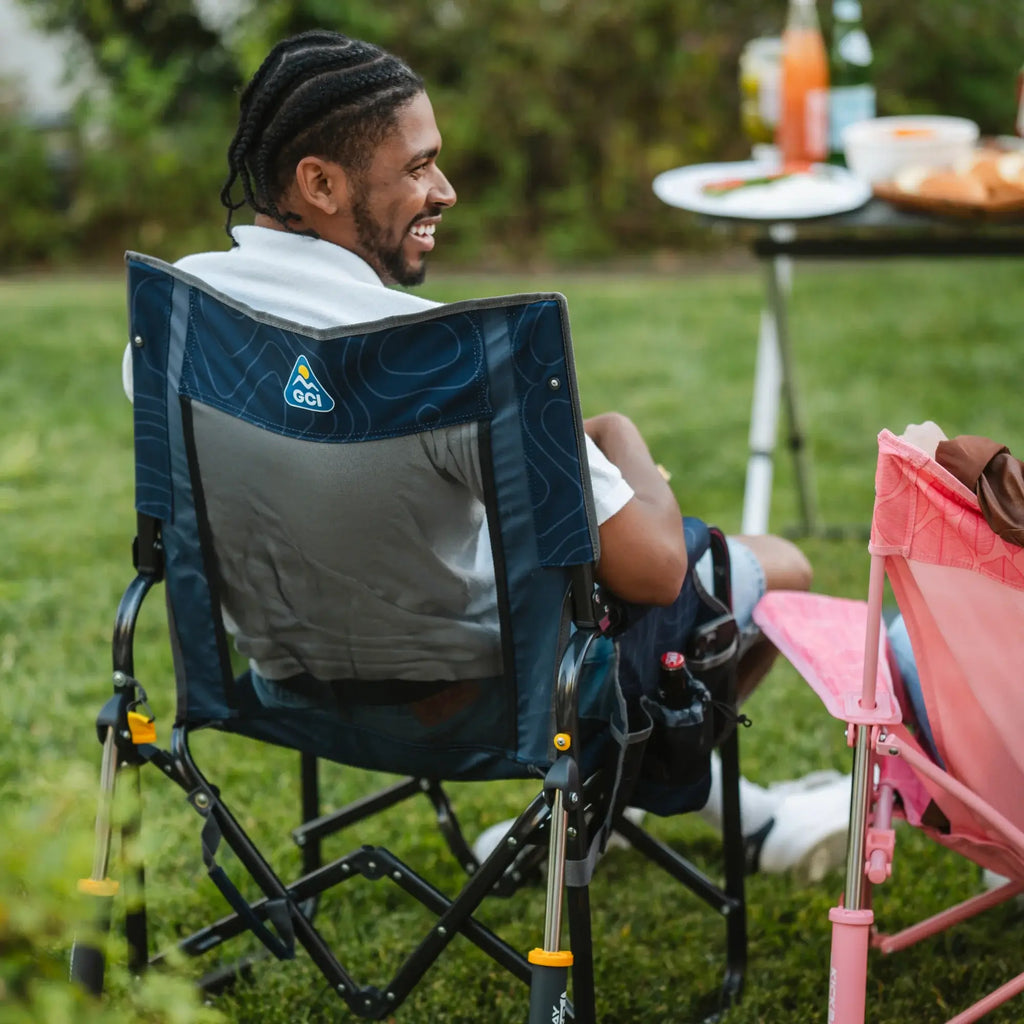 Premium All-Weather Stowaway Rocker - Choice 794 - Patented Spring-Action Rocking Chair for Camping Detail