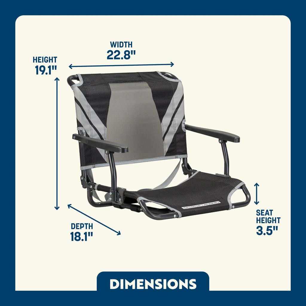 Bleacher-Friendly Big Comfort Stadium Chair with Armrests - Choice 465 - Bleacher-Friendly Stadium Chair with Back Support Detail