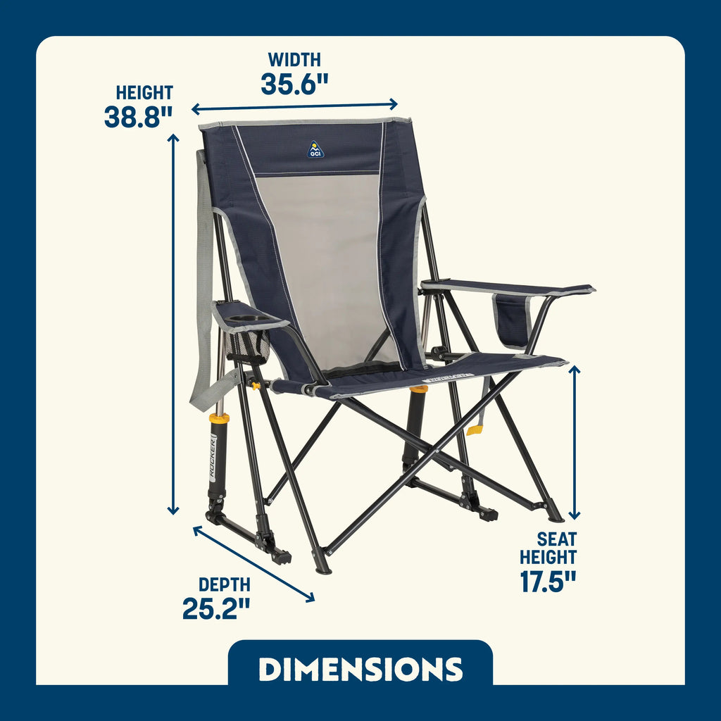 Luxury Camp Comfort Pro Rocker - Choice 375 - Freestyle Rocker Portable Outdoor Folding Chair Detail