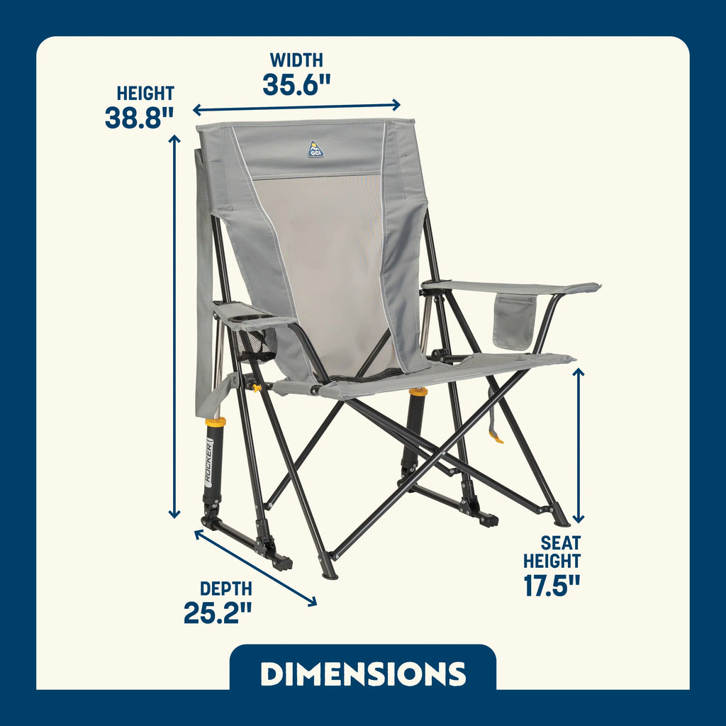 Luxury Camp Comfort Pro Rocker - Choice 375 - Freestyle Rocker Portable Outdoor Folding Chair Detail