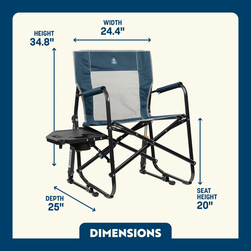 Luxury Camp Freestyle Rocker with Side Table - Choice 853 - Freestyle Rocker Portable Outdoor Folding Chair Detail