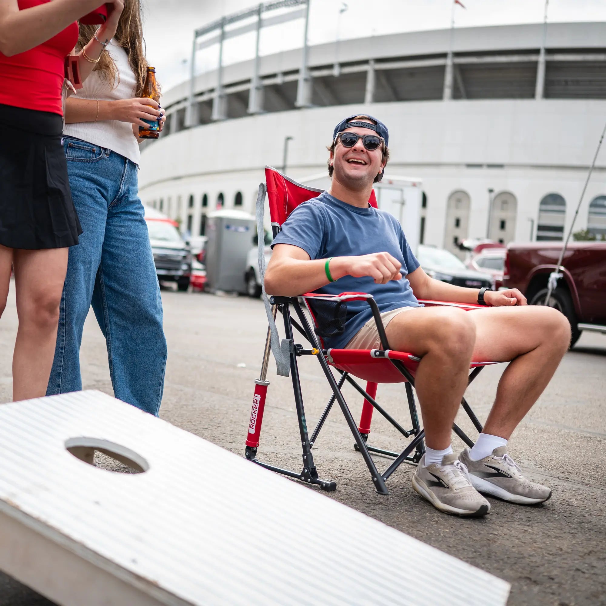 Smooth Motion College Comfort Pro Rocker - Ohio State Buckeyes - Choice 676 - RoadTrip Rocker Smooth Motion Camp Chair Detail