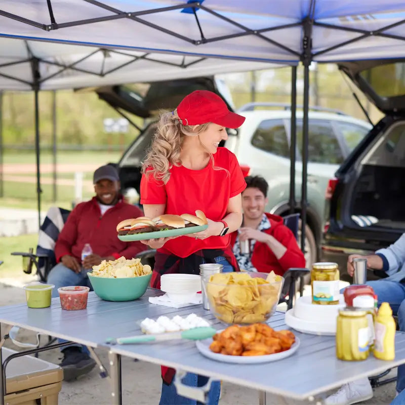Portable Staging Slim-Fold Table XL - Choice 651 - Multi-Functional Heavy-Duty Grilling Table Counter Detail