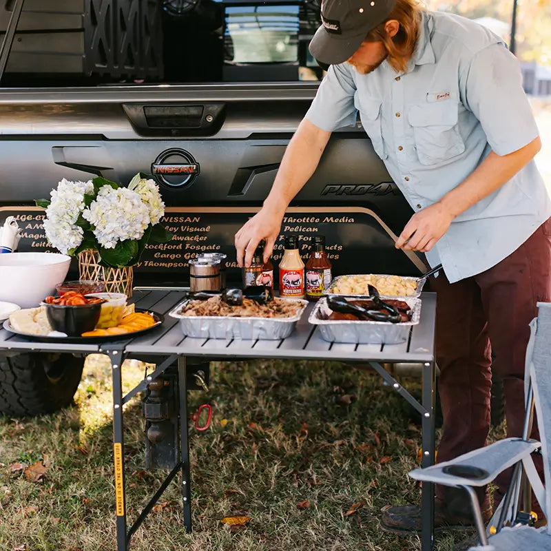 Multi-Functional Cook Slim-Fold Table - Choice 196 - Master Outdoor Kitchen Station for Tailgating & BBQ Detail
