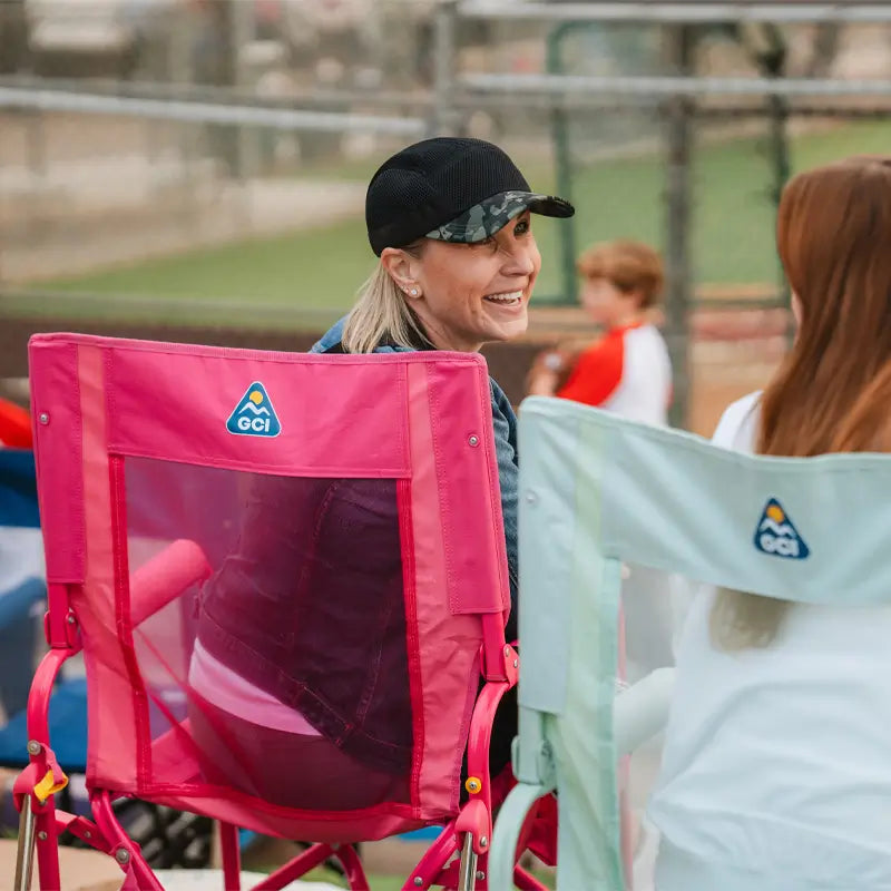 Premium All-Weather Stowaway Rocker - Choice 794 - Patented Spring-Action Rocking Chair for Camping Detail