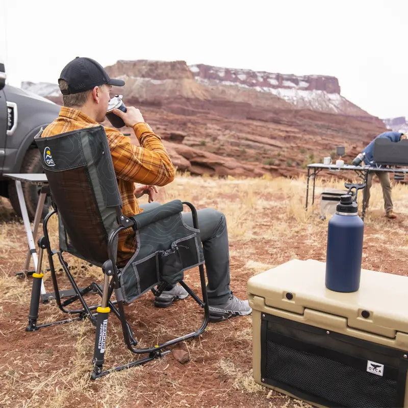Premium All-Weather Stowaway Rocker - Choice 794 - Patented Spring-Action Rocking Chair for Camping Detail