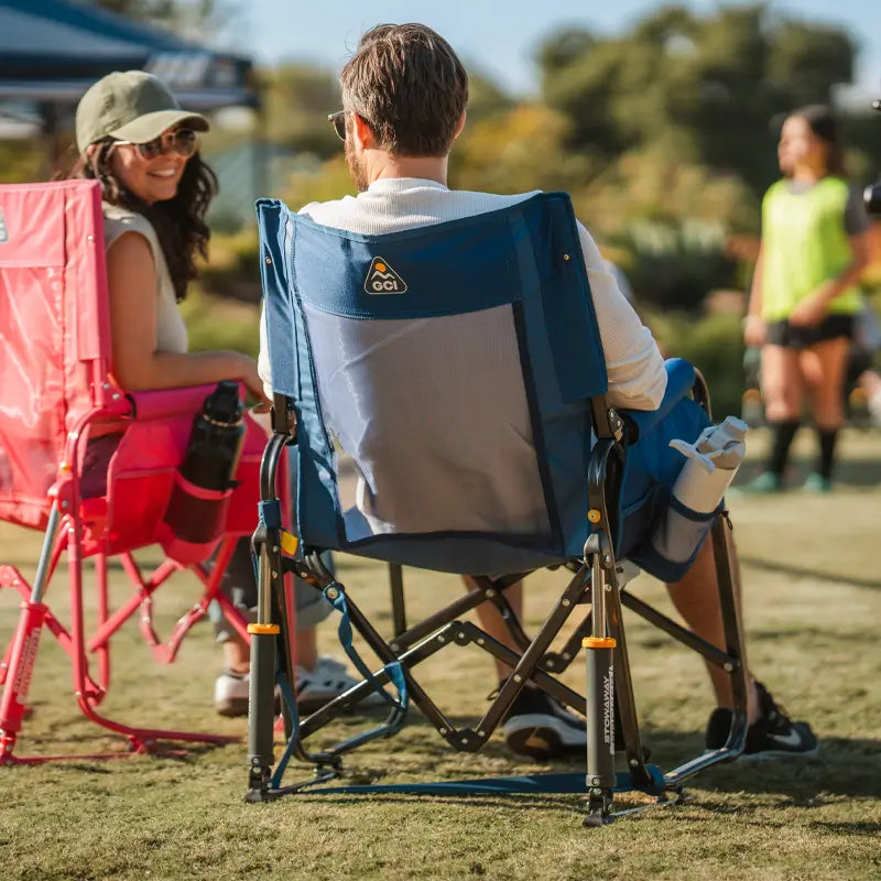 Premium All-Weather Stowaway Rocker - Choice 794 - Patented Spring-Action Rocking Chair for Camping Detail