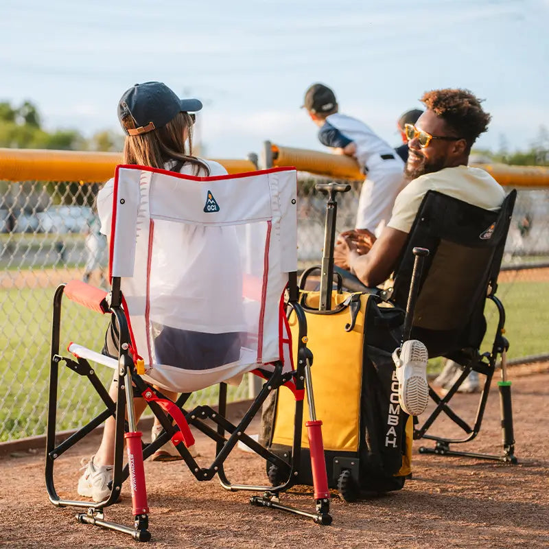 Premium All-Weather Stowaway Rocker - Choice 794 - Patented Spring-Action Rocking Chair for Camping Detail