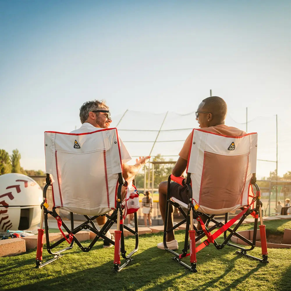 Premium All-Weather Stowaway Rocker - Choice 794 - Patented Spring-Action Rocking Chair for Camping Detail