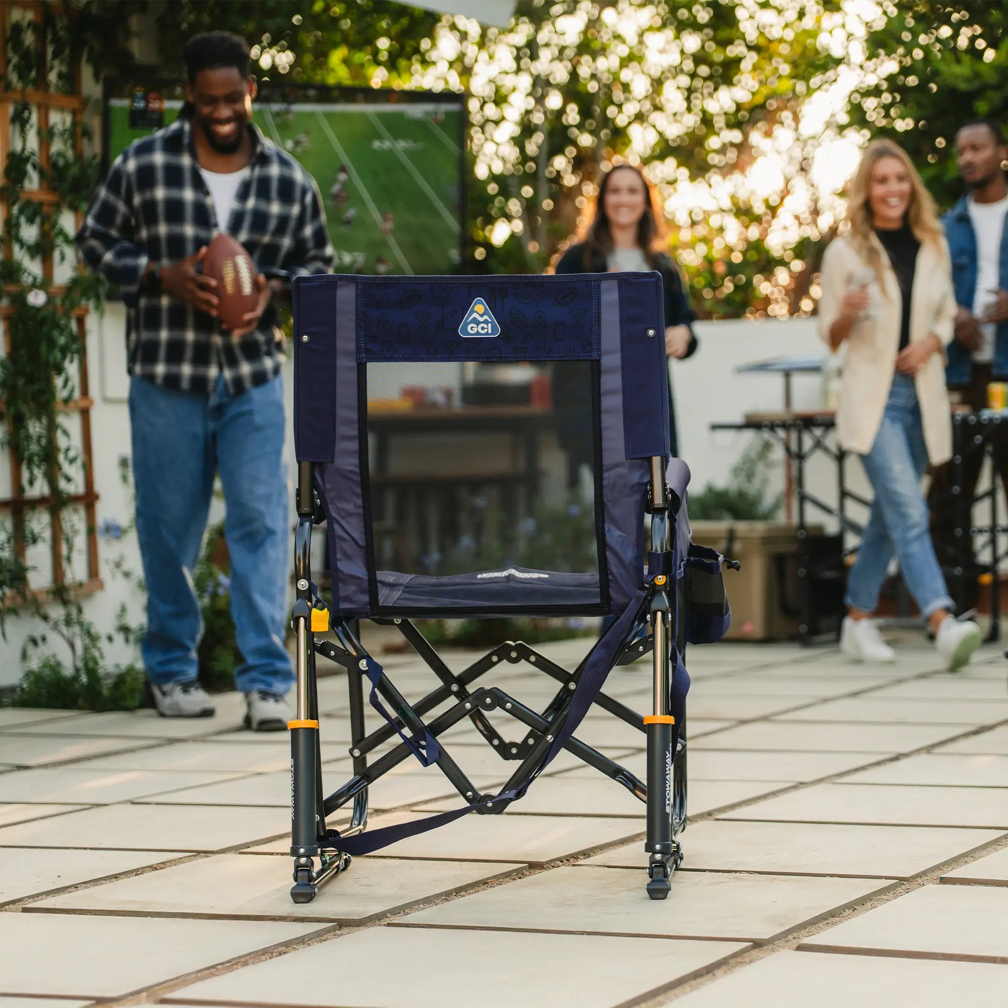 Premium All-Weather Stowaway Rocker - Choice 794 - Patented Spring-Action Rocking Chair for Camping Detail