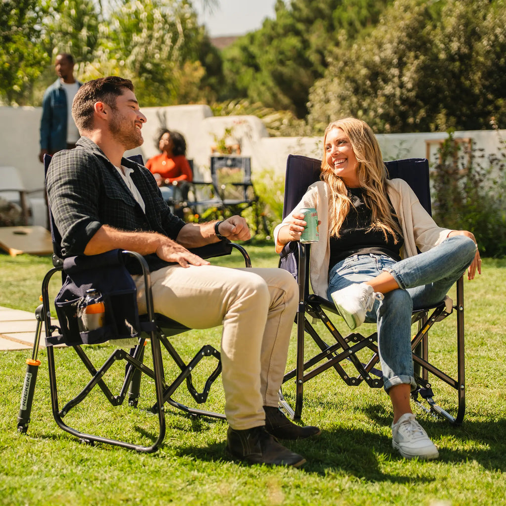 Premium All-Weather Stowaway Rocker - Choice 794 - Patented Spring-Action Rocking Chair for Camping Detail