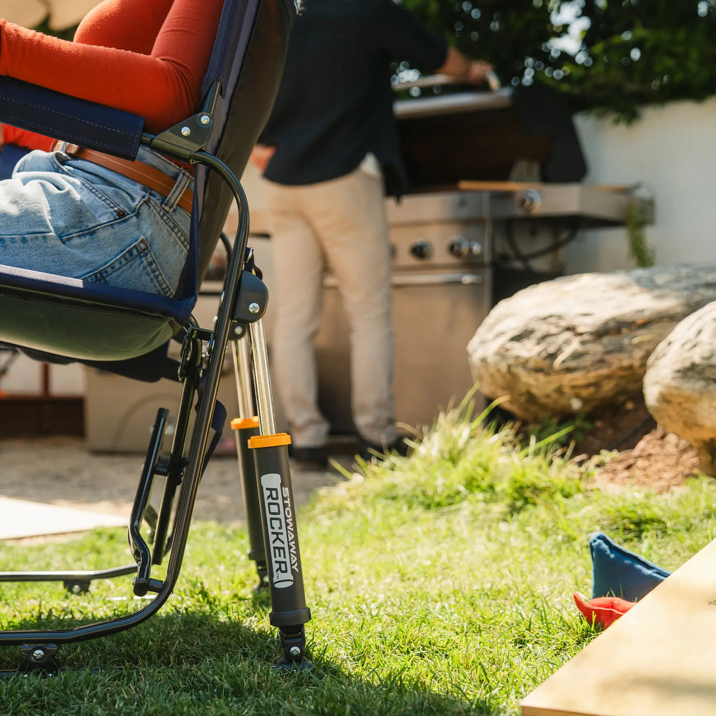 Premium All-Weather Stowaway Rocker - Choice 794 - Patented Spring-Action Rocking Chair for Camping Detail