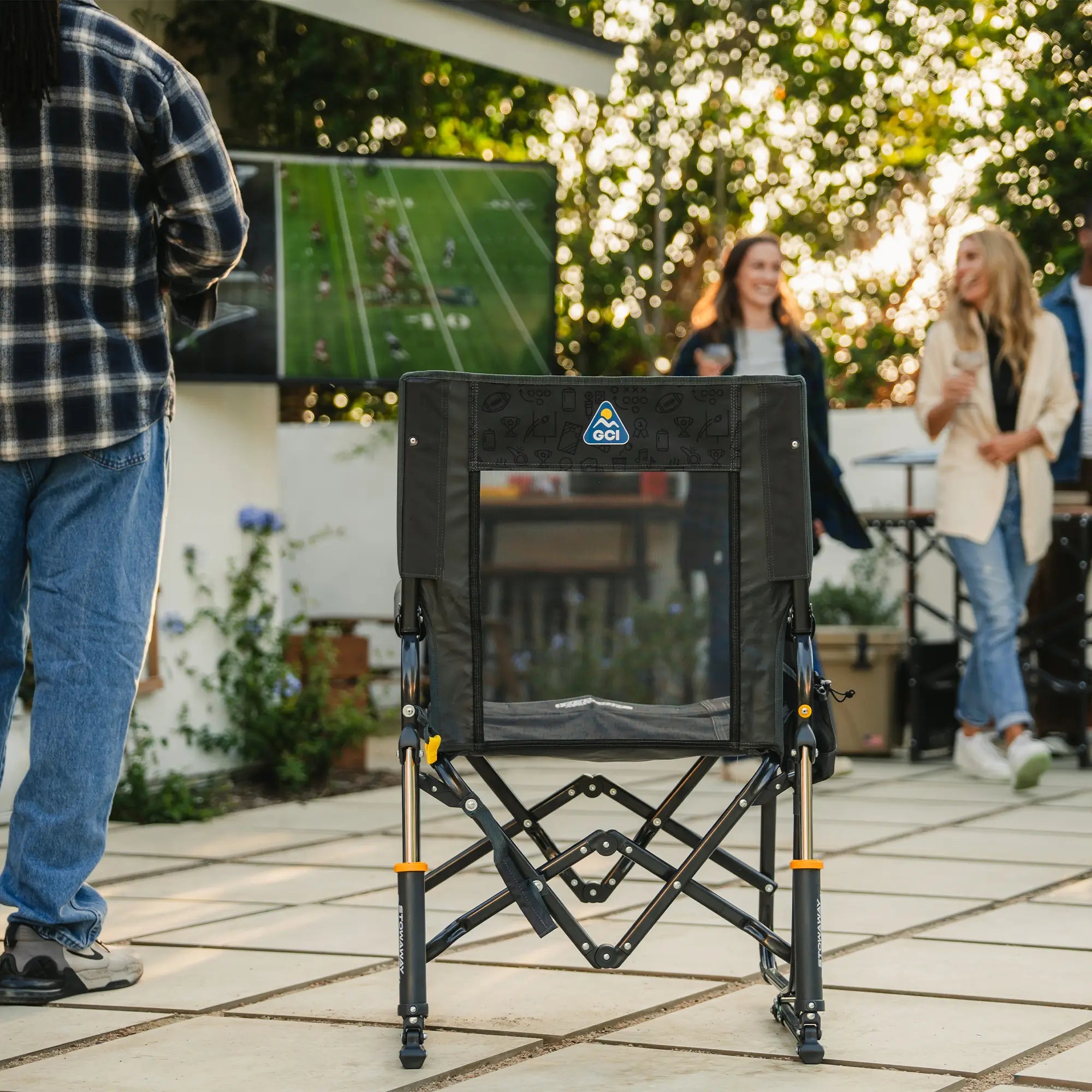 Premium All-Weather Stowaway Rocker - Choice 794 - Patented Spring-Action Rocking Chair for Camping Detail