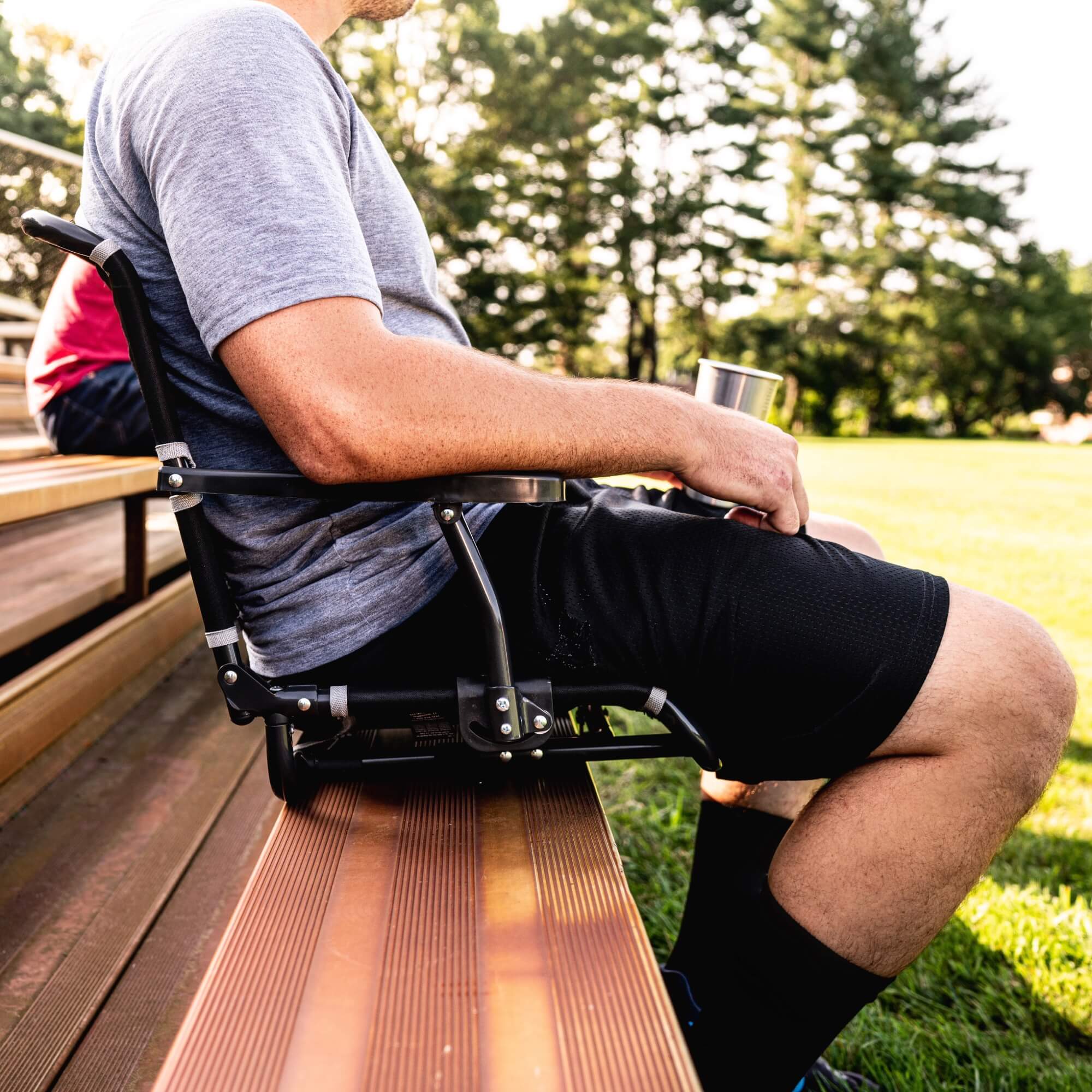Bleacher-Friendly Big Comfort Stadium Chair with Armrests - Choice 465 - Bleacher-Friendly Stadium Chair with Back Support Detail