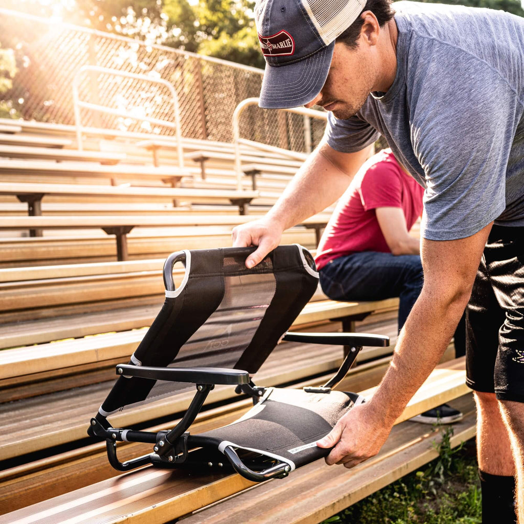 Bleacher-Friendly Big Comfort Stadium Chair with Armrests - Choice 465 - Bleacher-Friendly Stadium Chair with Back Support Detail