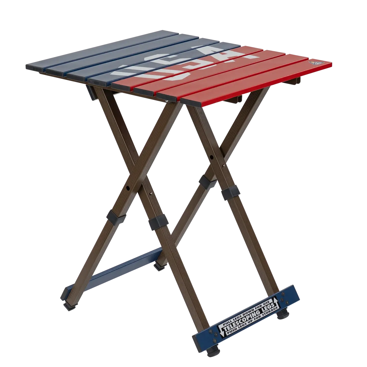 Heat-Resistant Compact Camp Table 20 - USA Anniversary Deluxe - Choice 757 - Slim-Fold Outdoor Cook Station with Storage Shelves - Default Title