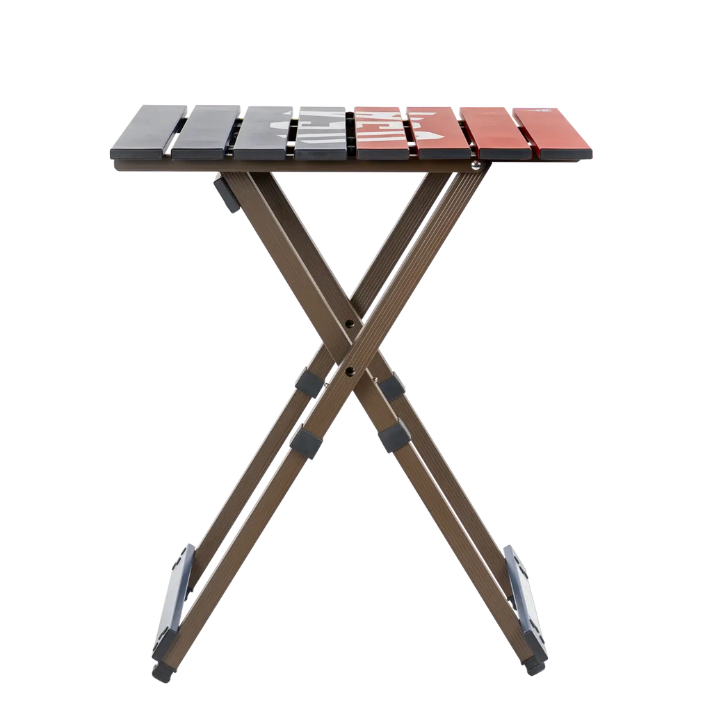 Heat-Resistant Compact Camp Table 20 - USA Anniversary Deluxe - Choice 757 - Slim-Fold Outdoor Cook Station with Storage Shelves Detail