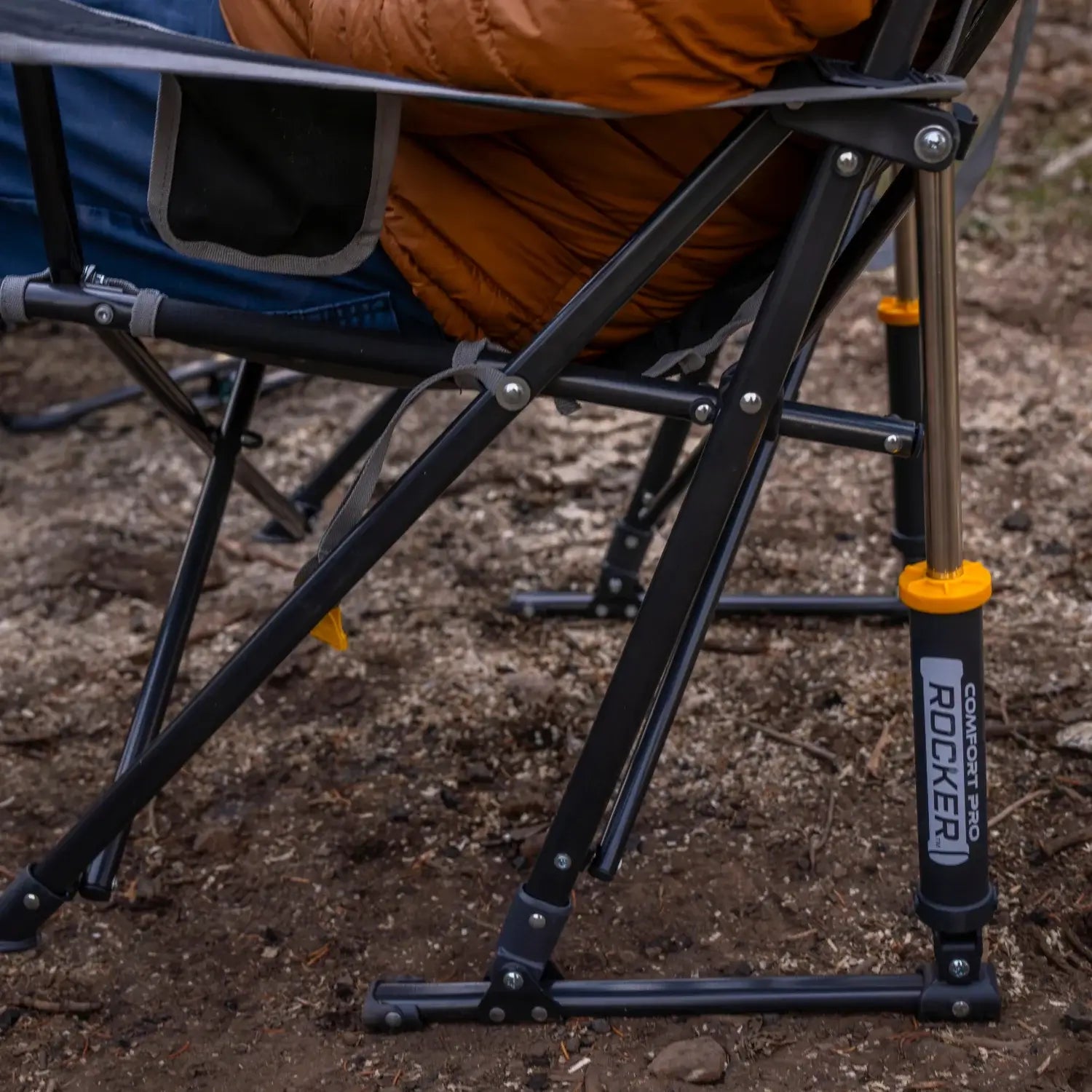 Luxury Camp Comfort Pro Rocker - Choice 375 - Freestyle Rocker Portable Outdoor Folding Chair Detail