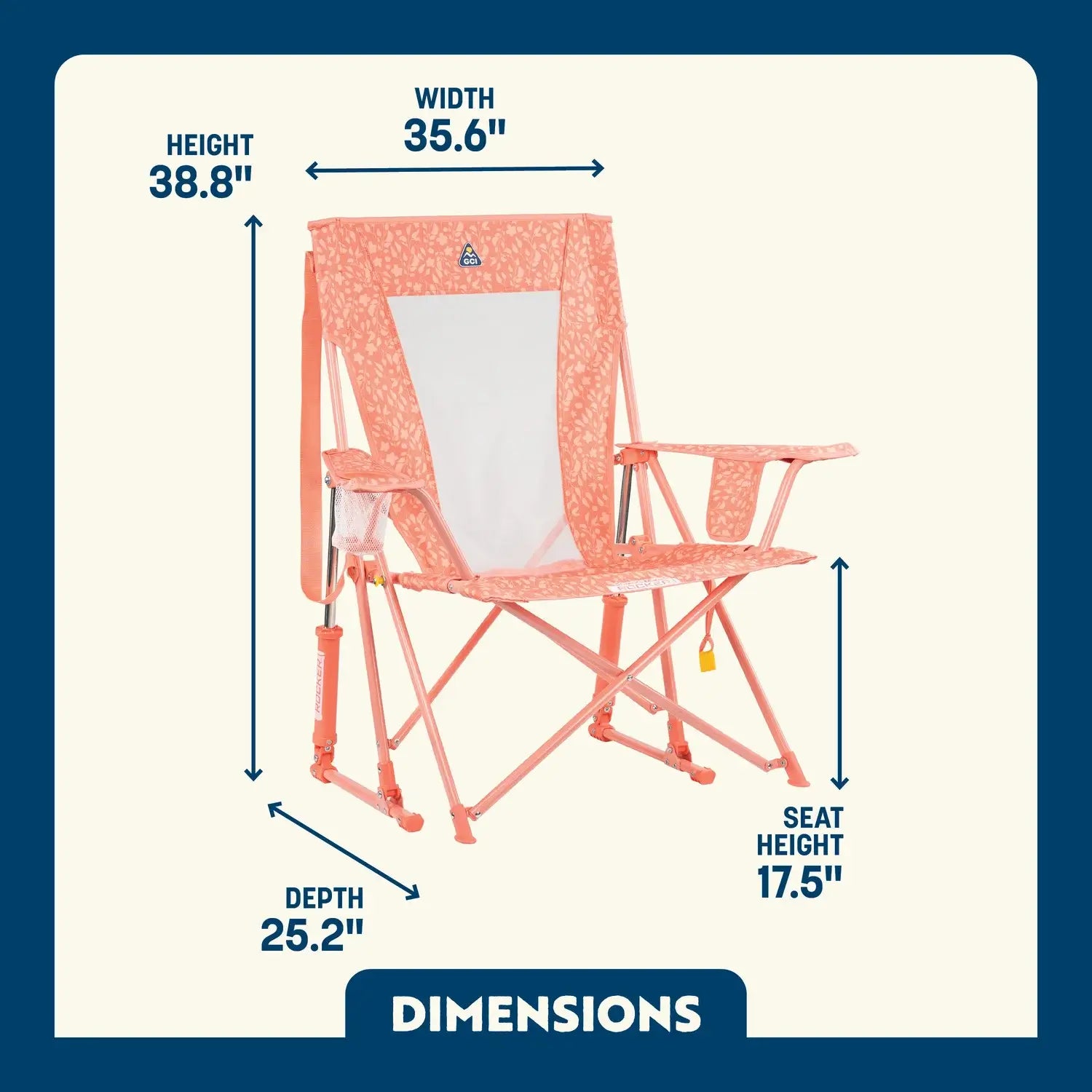 Luxury Camp Comfort Pro Rocker - Choice 375 - Freestyle Rocker Portable Outdoor Folding Chair Detail