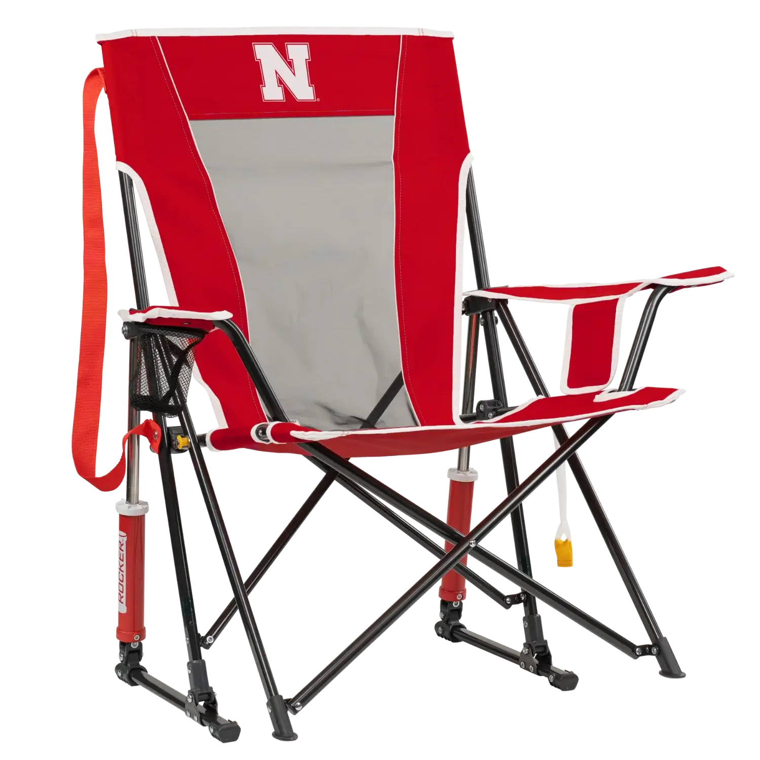Luxury Camp College Comfort Pro Rocker - Nebraska Cornhuskers - Choice 161 - Patented Spring-Action Rocking Chair for Camping - Default Title