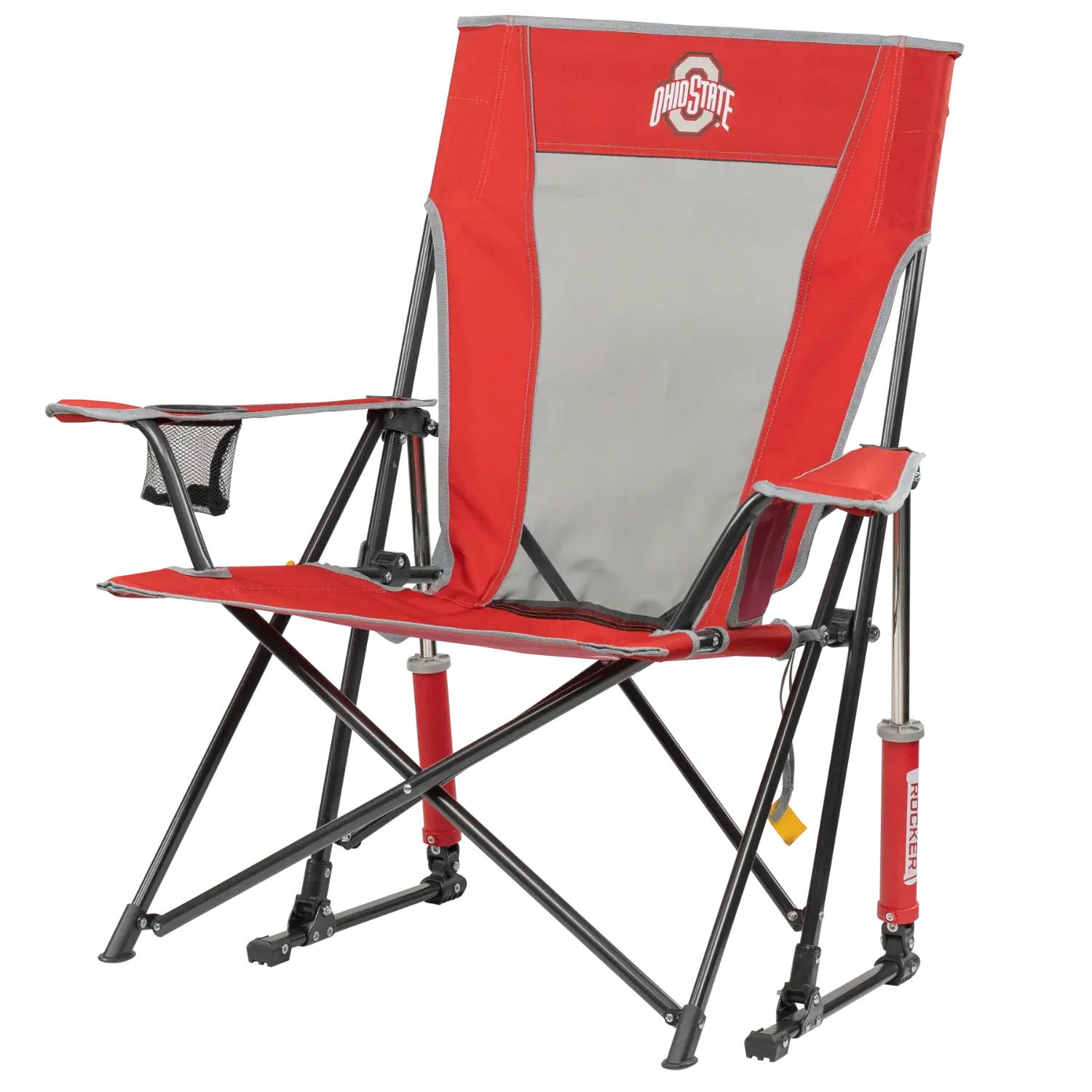 Smooth Motion College Comfort Pro Rocker - Ohio State Buckeyes - Choice 676 - RoadTrip Rocker Smooth Motion Camp Chair Detail