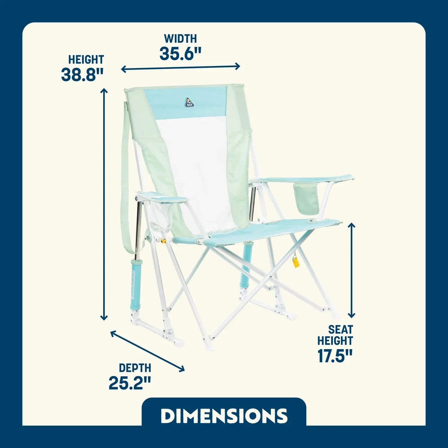 Luxury Camp Comfort Pro Rocker - Choice 375 - Freestyle Rocker Portable Outdoor Folding Chair Detail