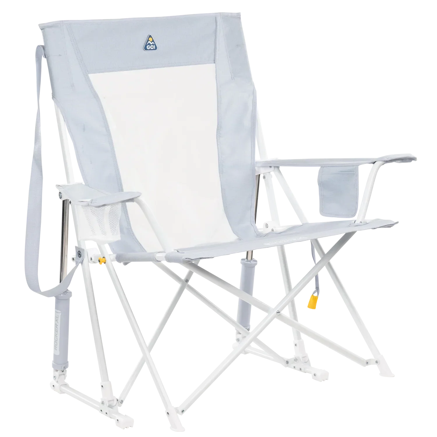 Heavy-Duty Freestyle Comfort Pro Rocker XL - Choice 107 - Heavy-Duty Kickback Rocker with Beverage Holder - Heathered Light Blue