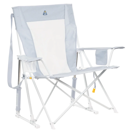 Heavy-Duty Freestyle Comfort Pro Rocker XL - Choice 107 - Heavy-Duty Kickback Rocker with Beverage Holder - Heathered Light Blue