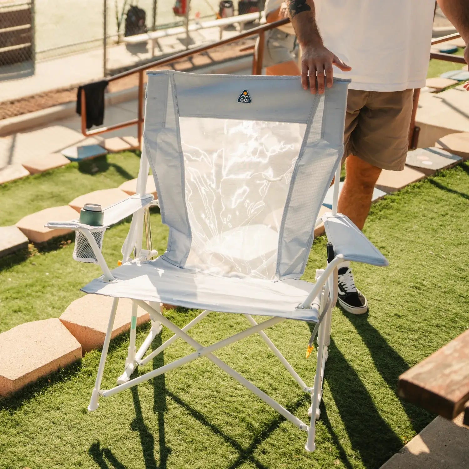 Heavy-Duty Freestyle Comfort Pro Rocker XL - Choice 107 - Heavy-Duty Kickback Rocker with Beverage Holder Detail